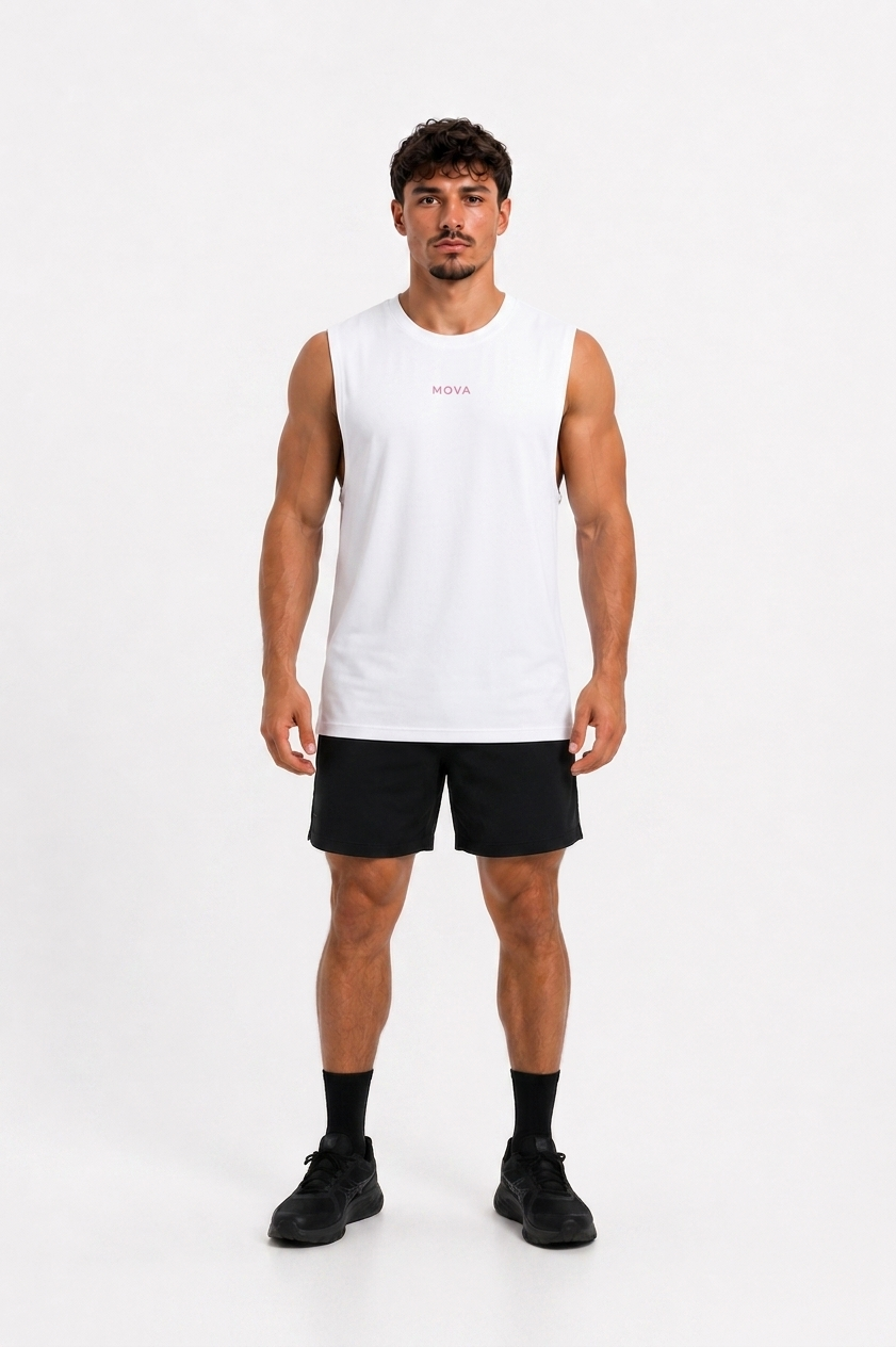 Athelete White-Pink Tank