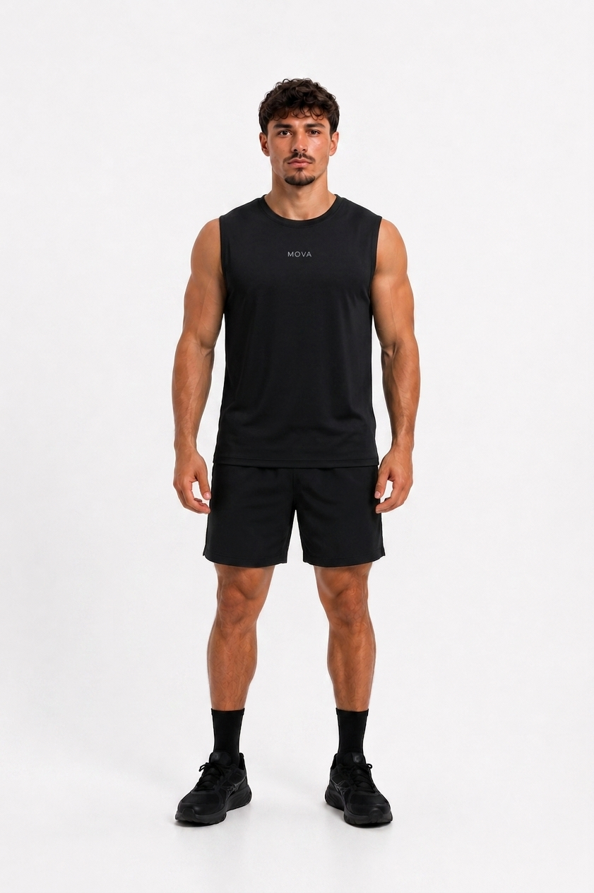 Athelete Black-White Tank
